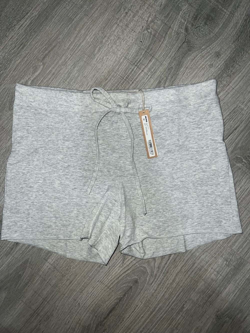 NWT SKIMS Cotton Jersey Short Light Heather Grey Size L